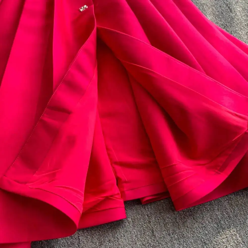 Light Luxury Crystal Evening Long Dresses Women Summer Holiday Straps Sundress Bridesmaid Weddding Party Vestidos Midi Robe