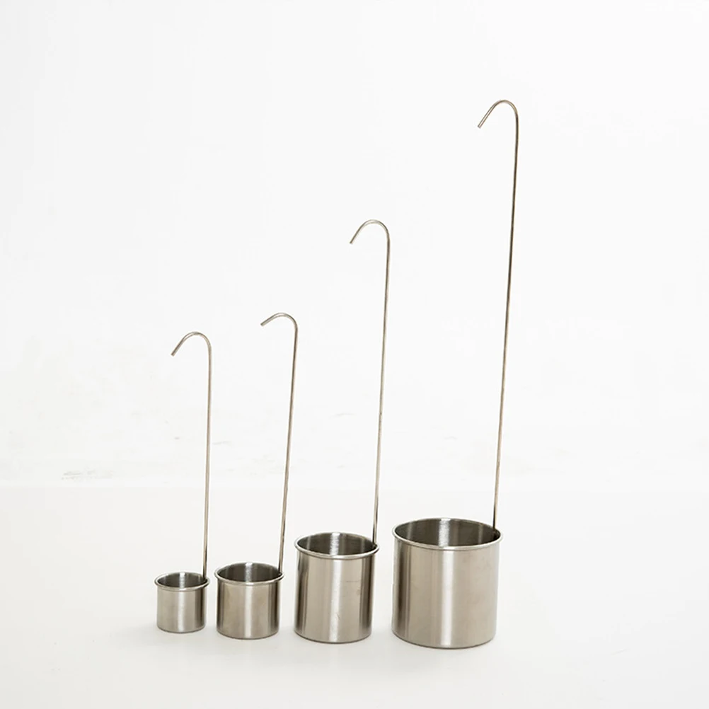 

4pcs Dipper Measuring Cups 50ml 100ml 250ml 500ml Sauce Ladle for Bar Bartending Families Coffee Shops Stainless Steel