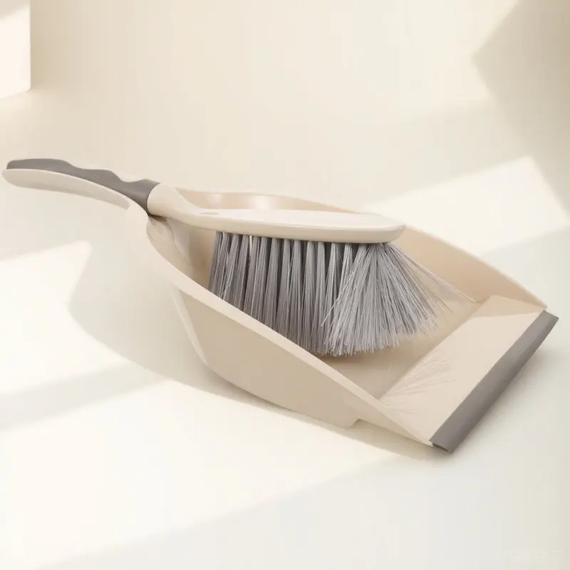 1Set Mini Broom Dustpan Set Thick Pointed Bristles for Hair Debris Desktop Table Kitchen Sweeping Tool Space Saving Household