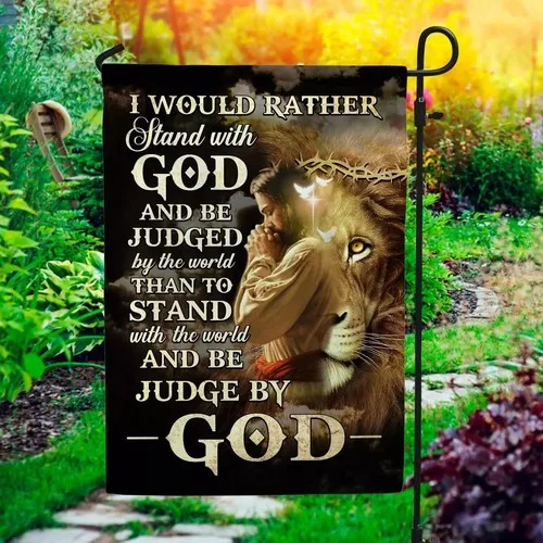 I Would Rather Stand with God and Be Judged by The World Jesus Flag GLC051994 XXH LLP LLX uui