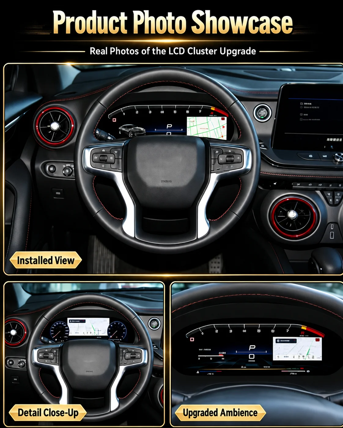 GAUGEWAY 12.3 Inch QLED Digital Instrument Cluster For Chevrolet Blazer 2020-2025, Plug & Play, Support CarPlay, Car Intelligent
