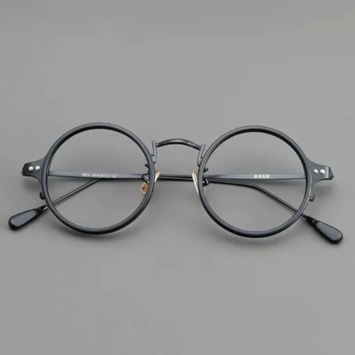 Imagen 2 del producto Cubojue, gafas redondas Vintage para miopía, montura de gafas para hombre y mujer, antiluz azul 0 -150 200 250 Nerd, tortuga negra pequeña