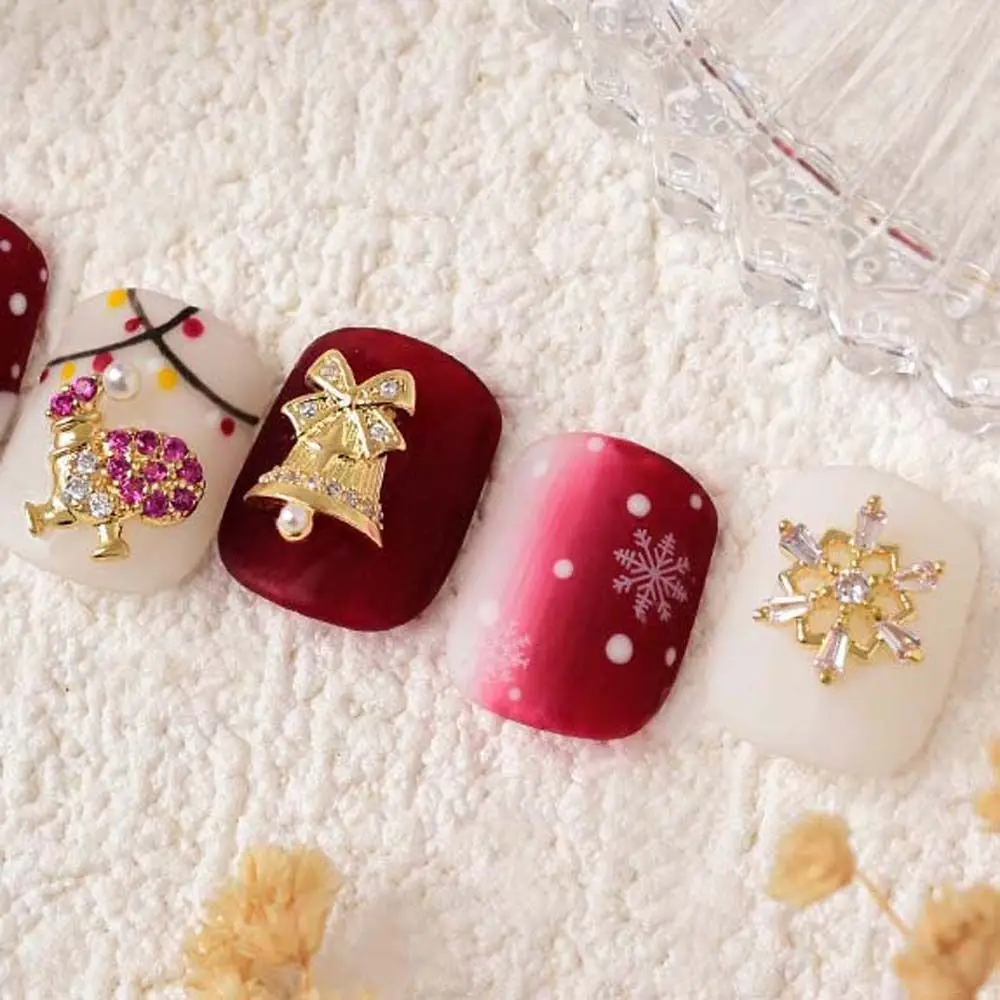 Manicure Accessories Santa Claus Snowflake Nail Rhinestones 3D Nail Jewelry Christmas Nail Decorations Christmas Nail Drills