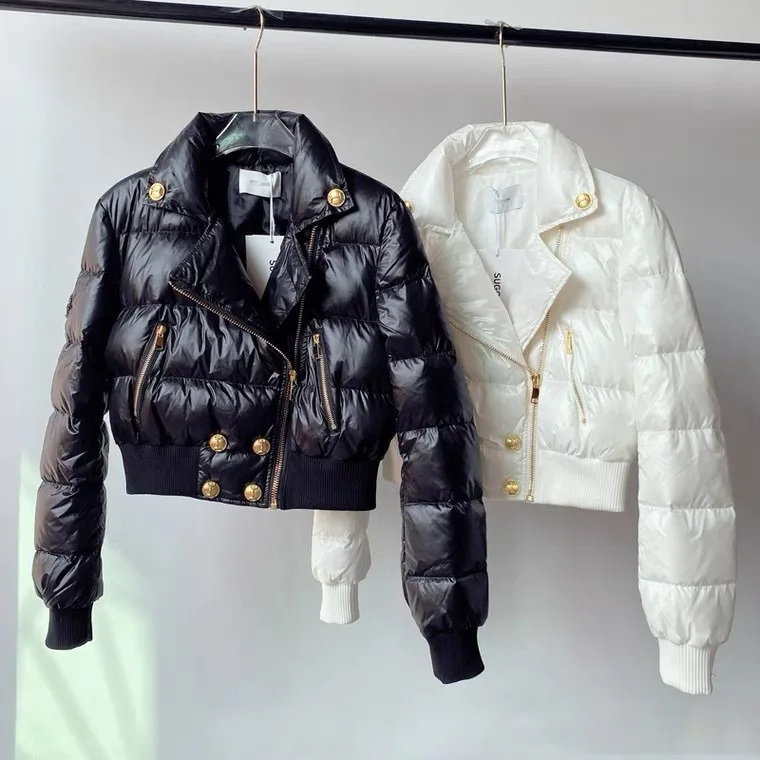 Schwarzer kurzer Parka, ultraleichter warmer Mantel für Damen, 2025, modisch, verdickt, Winter, kurze Jacke, weiblich, winddicht, regendicht, warm, Oberbekleidung