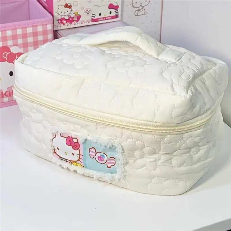 Sanrio Kawaii Hello Kitty borse per cosmetici My Melody Cinnamoroll Girly borsa da toilette portatile da viaggio di grande capacità