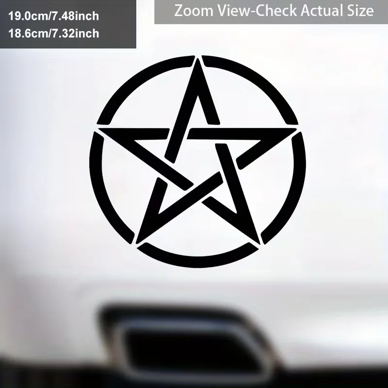 ALLENG Pentacle Weatherproof Vinyl Bumper Sticker - Durable, Easy to Apply on Glass & Metal, Waterproof, Ideal for Car Exterior