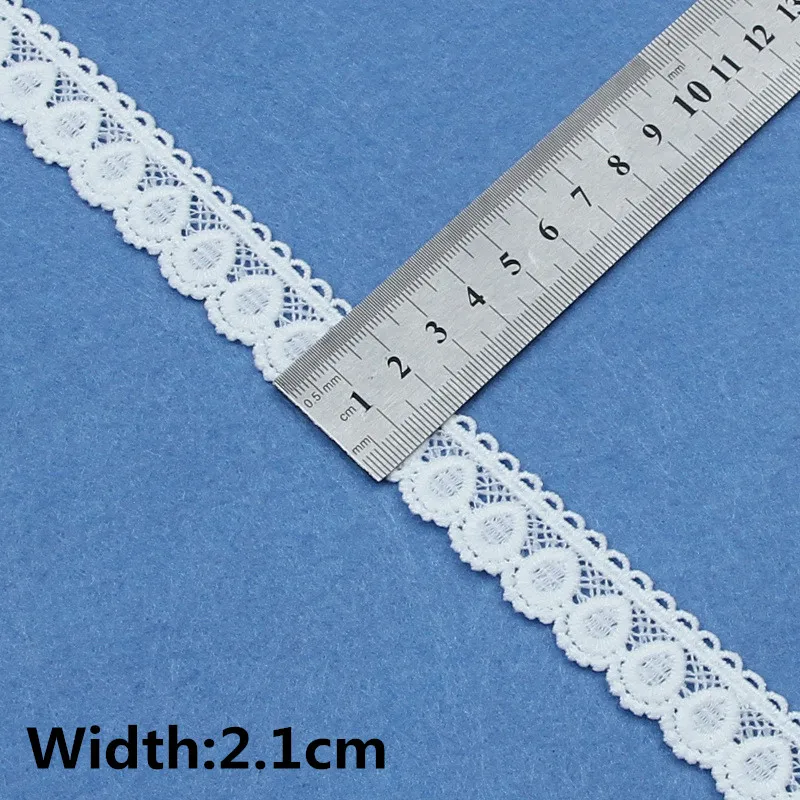 5Yards White Cotton Embroidered Lace Trim Ribbons Fabric DIY Sewing Handmade Craft Materials Wedding Dress Accessories