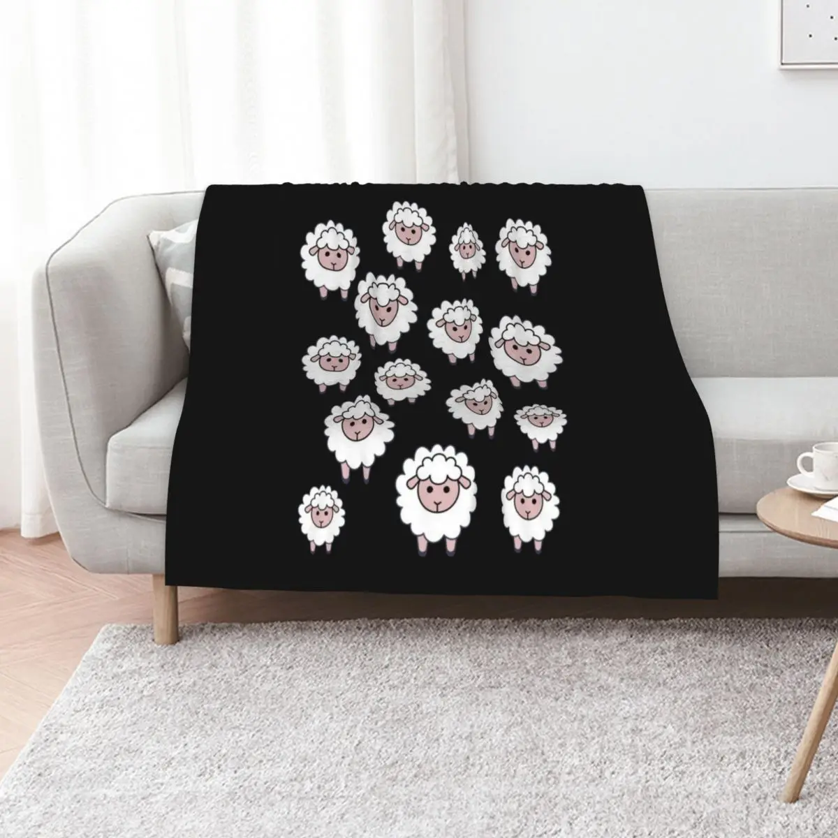 A Big Sheep Gang A Sweet Herd Of Sheep Is Watching You I Love Sheep Throw Blanket Large Hair Camping Decorative Sofa Blankets