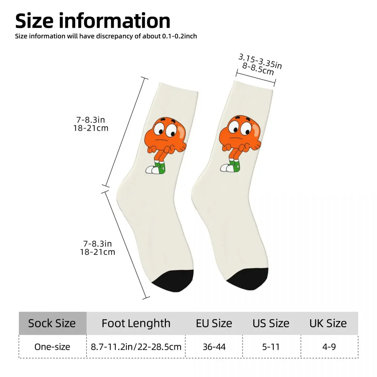 Gumball en Darwin, wat de wat sokken Harajuku superzachte kousen het hele seizoen lange sokken accessoires voor unisex geschenken