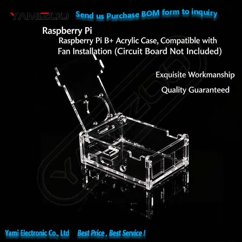 Acrylgehäuse für Raspberry Pi 3/4 Generation B+ mit Lüftermontage – Detail 1