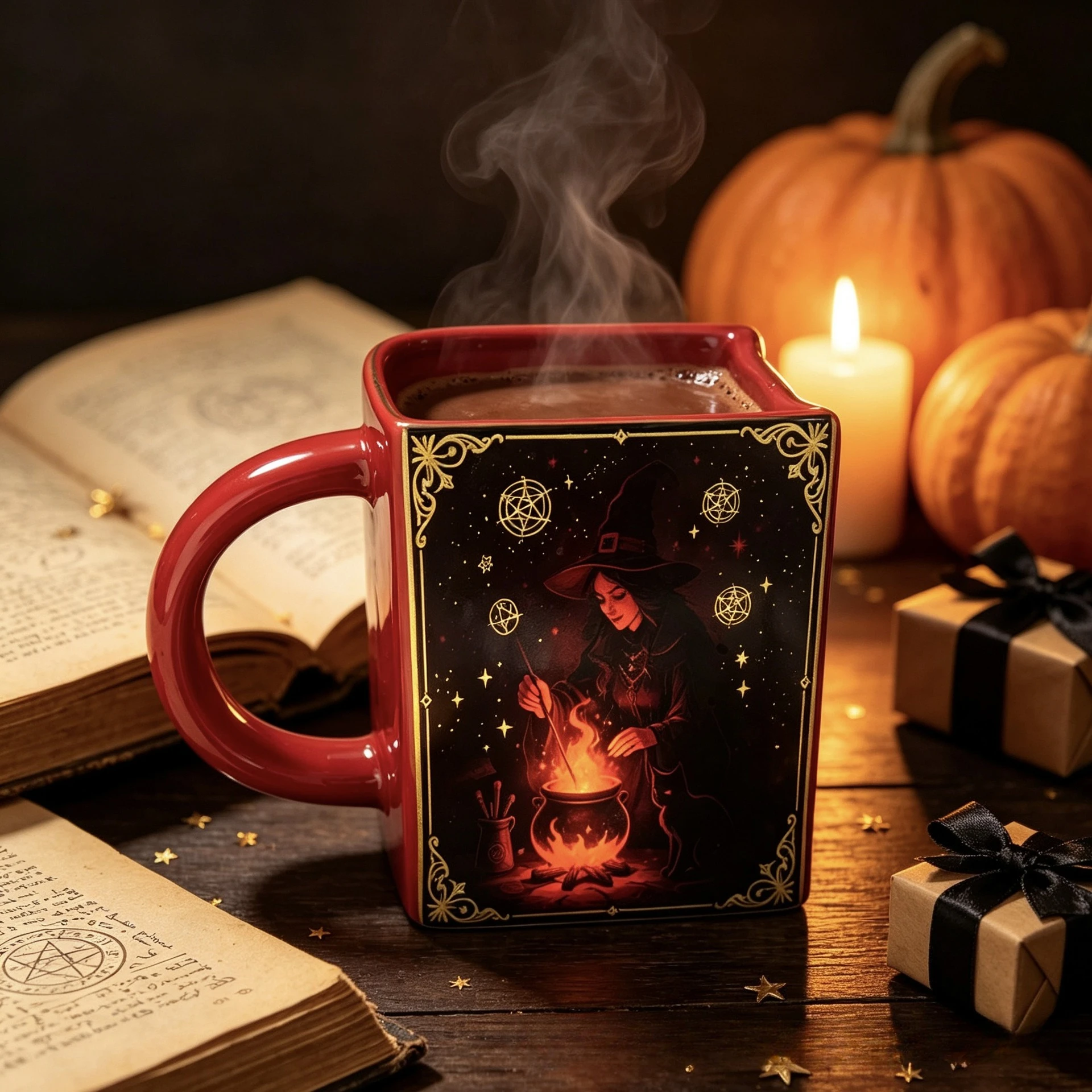 Halloween ceramic witch mug magic book shape coffee cup creative holiday gift water cup