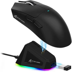 ATTACK SHARK X11 Mouse para jogos sem fio leve de três modos com doca de carregamento RGB Sensor óptico PAW3311 22K DPI PC/Mac