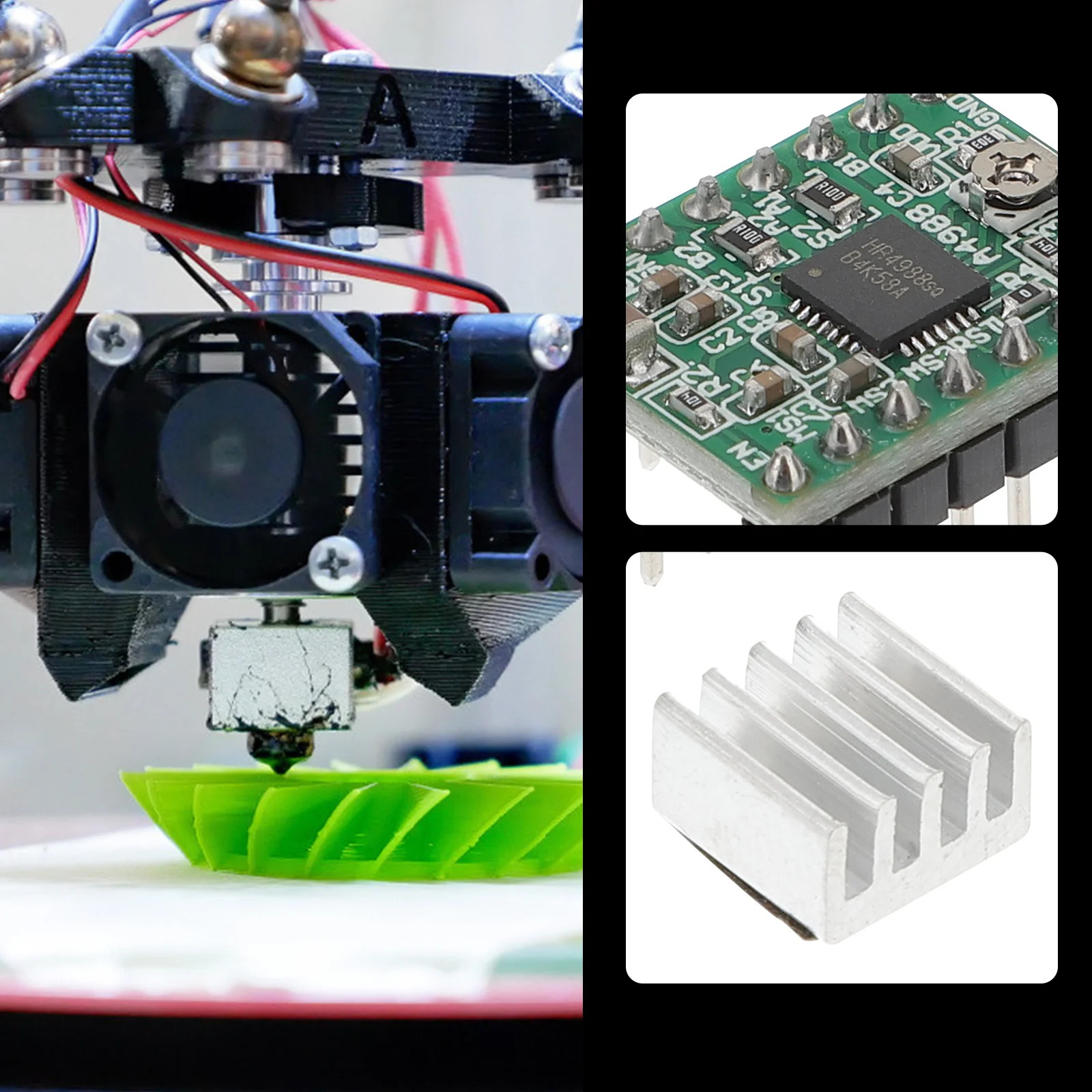 

5pcs 3D Printing Motor Driver A4988 Stepper Module Heat Sink 1/16 Step Resolution For 3D Printer Cnc Machine Stepper Driver