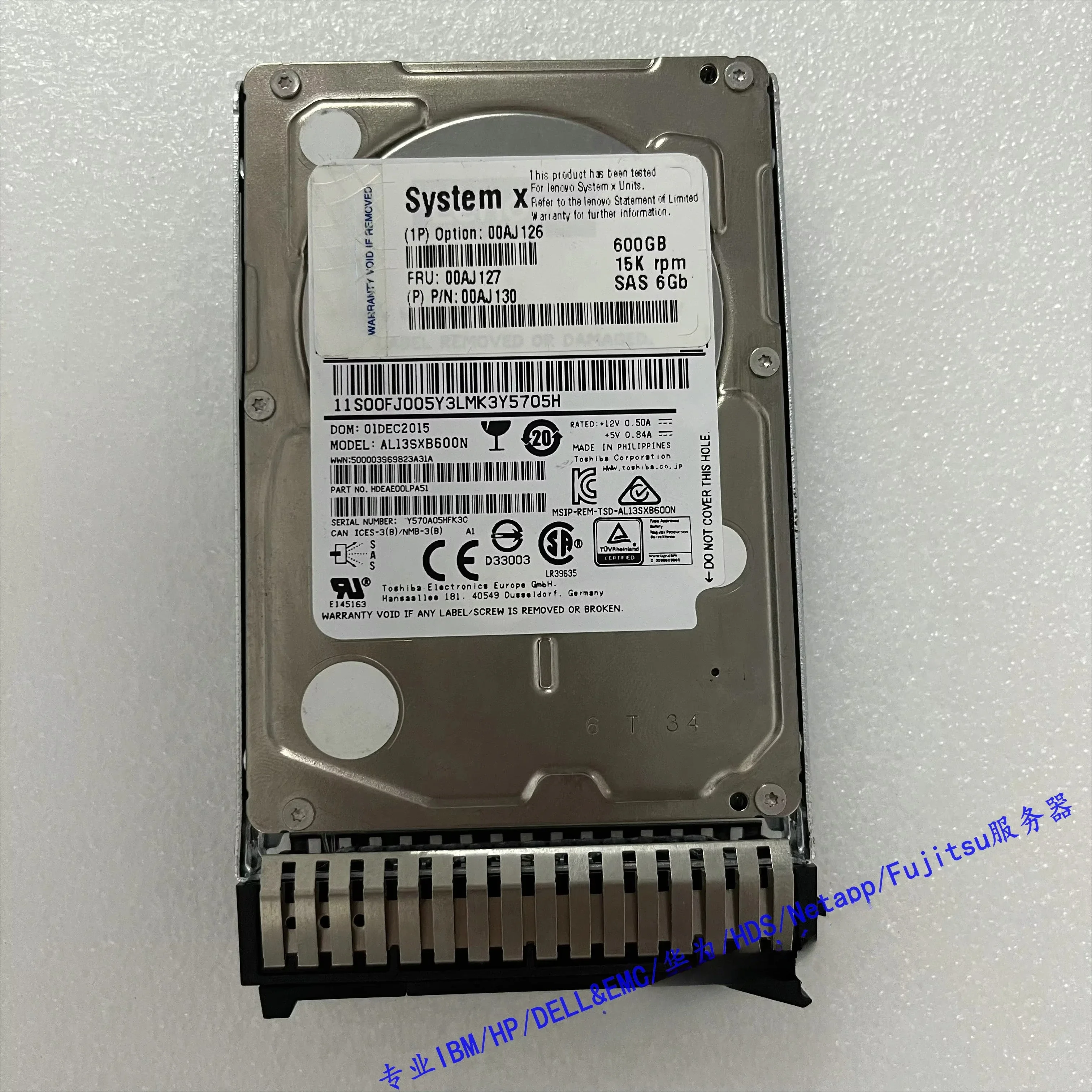 

Used For Lenovo 00AJ127 600G SAS 6G 15K 2.5 00AJ126 00AJ130 Server Hard Drive