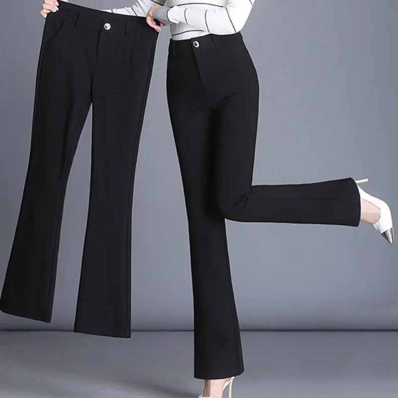 

Fashion Loose High Waist Button Zipper Solid Color Pants Women's 2025 Autumn New Office Lady Commute All-match Casual Capris D11