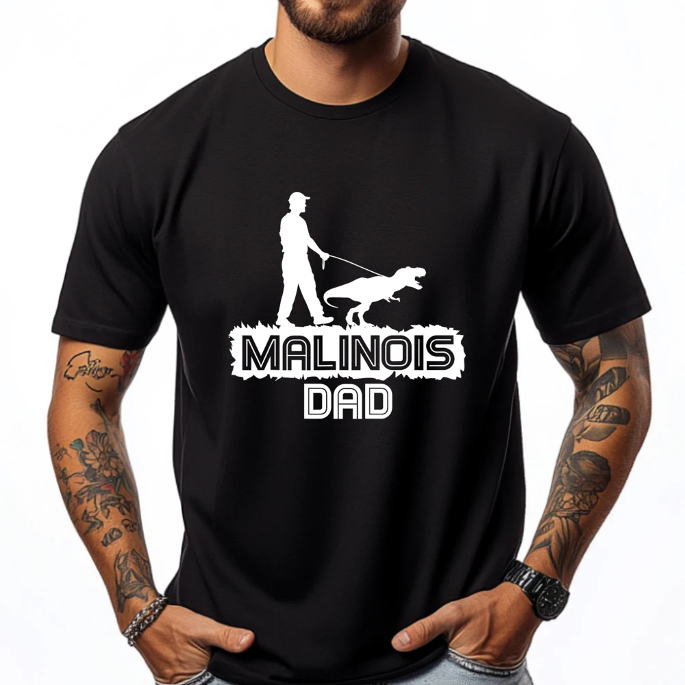 

Belgian Malinois Rescue Lovers Belgian Malinois Dad Mens Clothing Harajuku Illustration Plain Shirt Clothes Printed On