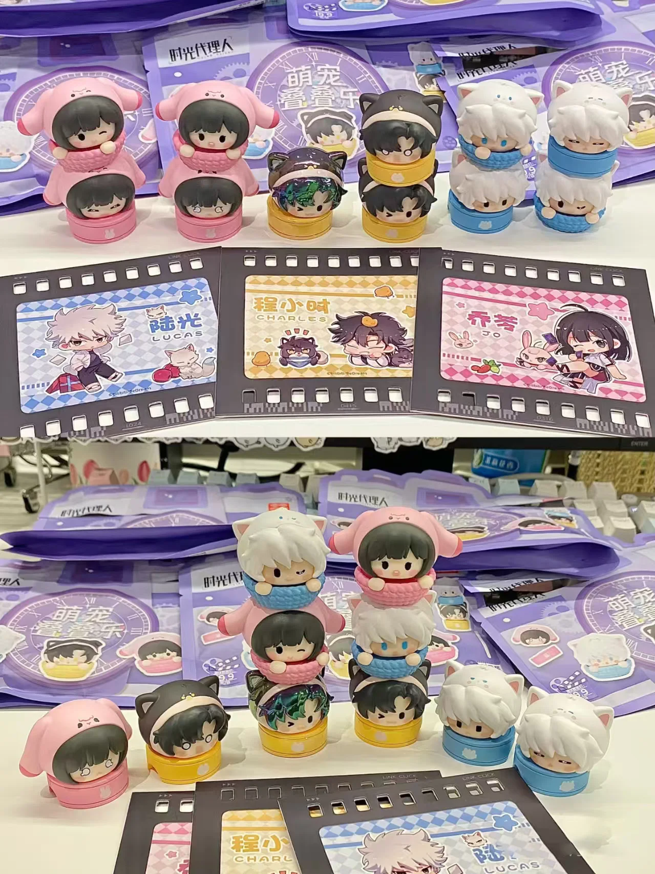 

Agent Pet Stacking Blind Bag Mini Figures Cute Collectible Surprise Toys With Mystery Characters For Desk Decoration Gift