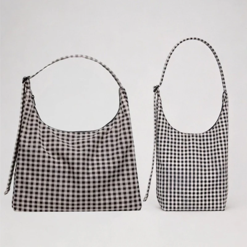 

Designer Checkered Shoulder Bag,Black And White Grid Plaid Women Sling Bag,Lightweight Minimalist Commuter Work Everyday Handbag