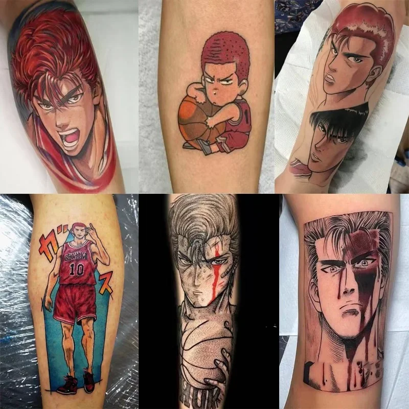 

Sakuragi Hanamichi Basketball Anime Temporary Tattoos Arm Transfer Tattoo Body Art Waterproof Fake Tatoo Stickers for Woman Men