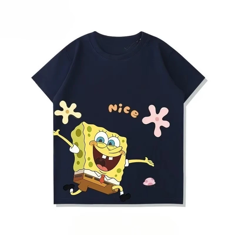 

Детская футболка с изображением Губки Боба, Патрика, Сквидварда и Мистера Крабса | Летняя милая Q-версия | Свободные универсальные футболки с короткими рукавами для мальчиков и девочек