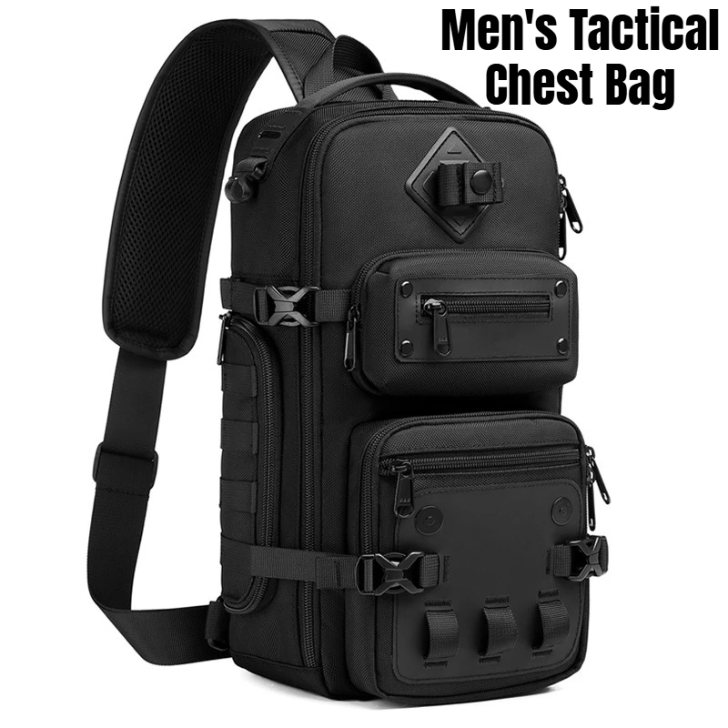 Belly bags Men's Tactical Chest Bag Outdoor One Shoulder Crossbody Bag High Capacity Waterproof Sports Bag for Man