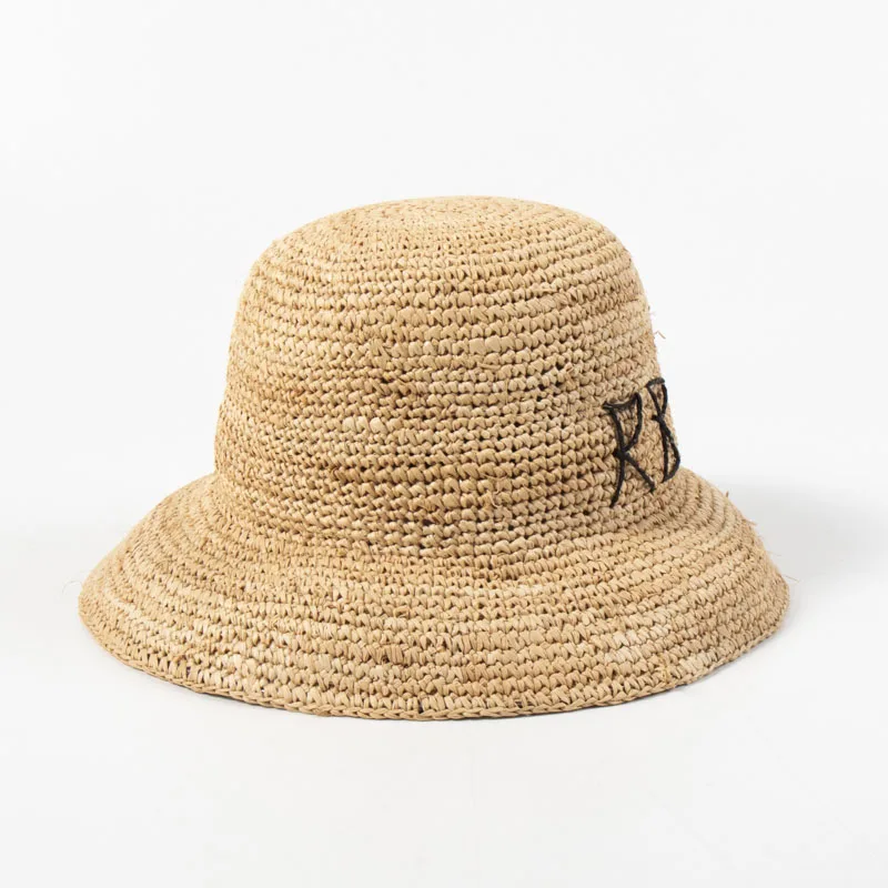 Luxury Desiger Brand Raffia Bucket Caps Women Summer Sun Straw Hats Handmade Foldable Beach Hat Holiiday Giifts