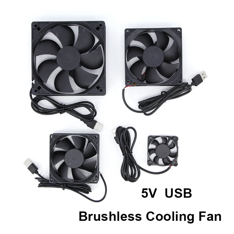 5V Brushless Cooling Fan USB Ventiliator Computer Case Cooler Oil-impregnated PBT CPU Radiator USB Fan PC USB Gadgets