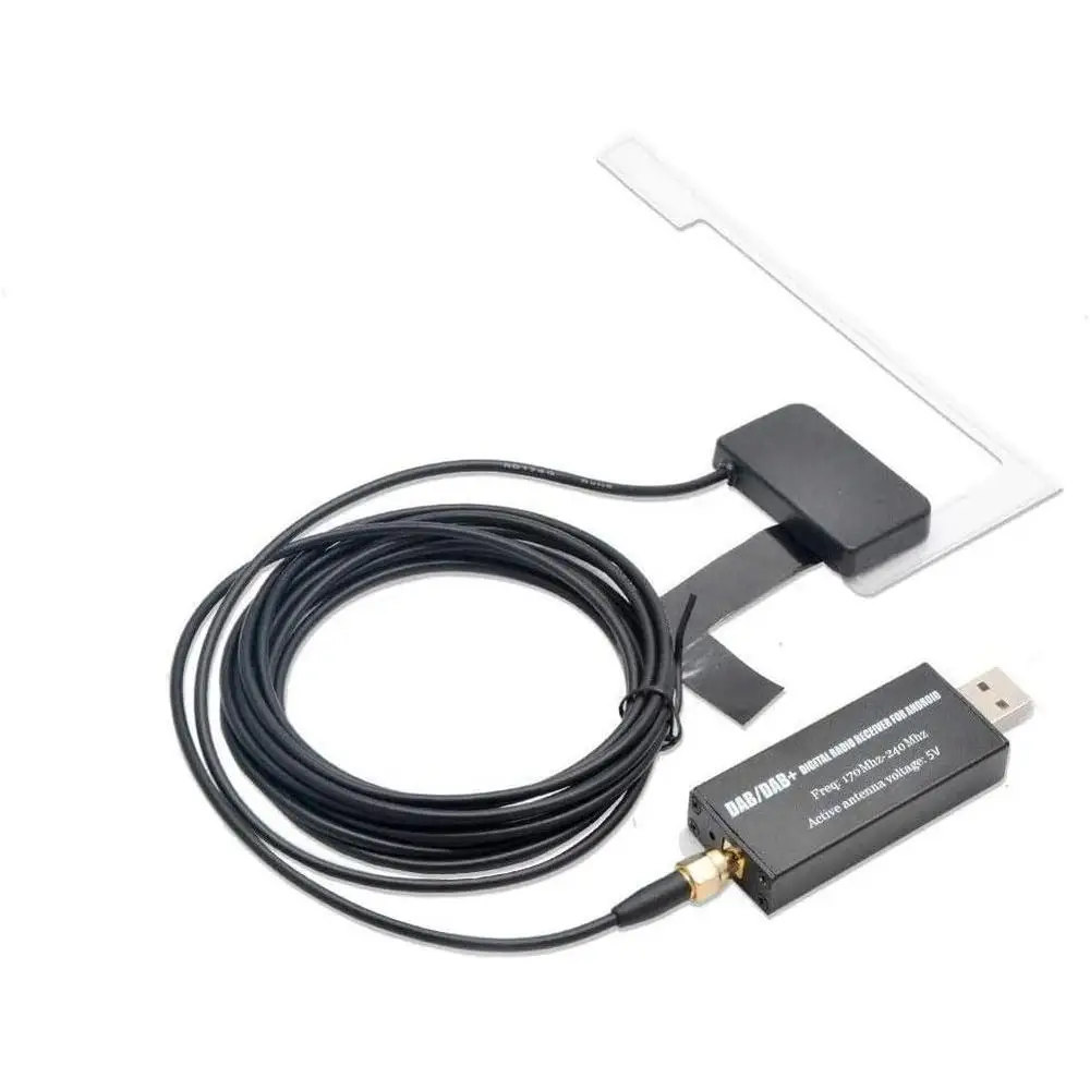 Dab Radio Receiver In Car Antenna Digital DAB+ Adapter Tuner Box Audio USB Amplified Loop Antenna Android Decoding Radio Receive