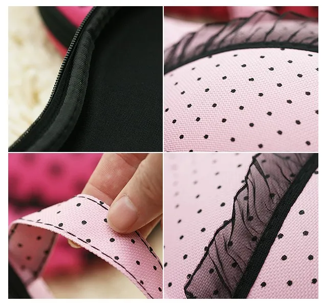 Modern Simple Polka Dot Bra Box Travel Portable Storage Bag Cute Underwear Covered Bra Storage Box Travel Bra Organizer