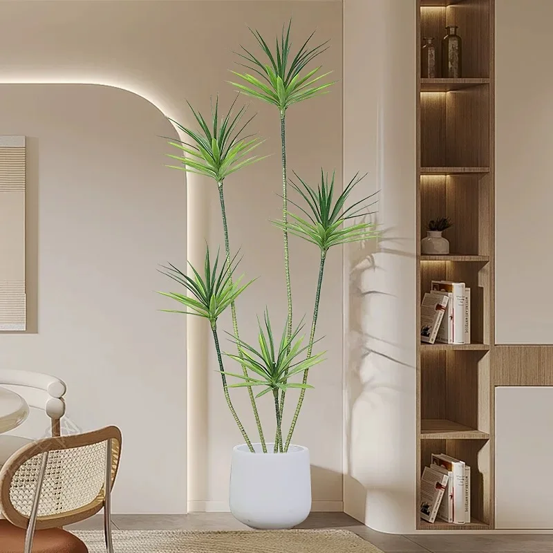 86 Zoll großer Dracaena-Kunstbaum, tropische Palmenpflanzen, künstliche Bananenblätter aus Kunststoff für Zuhause, Garten, Innenbereich, Shop-Dekoration