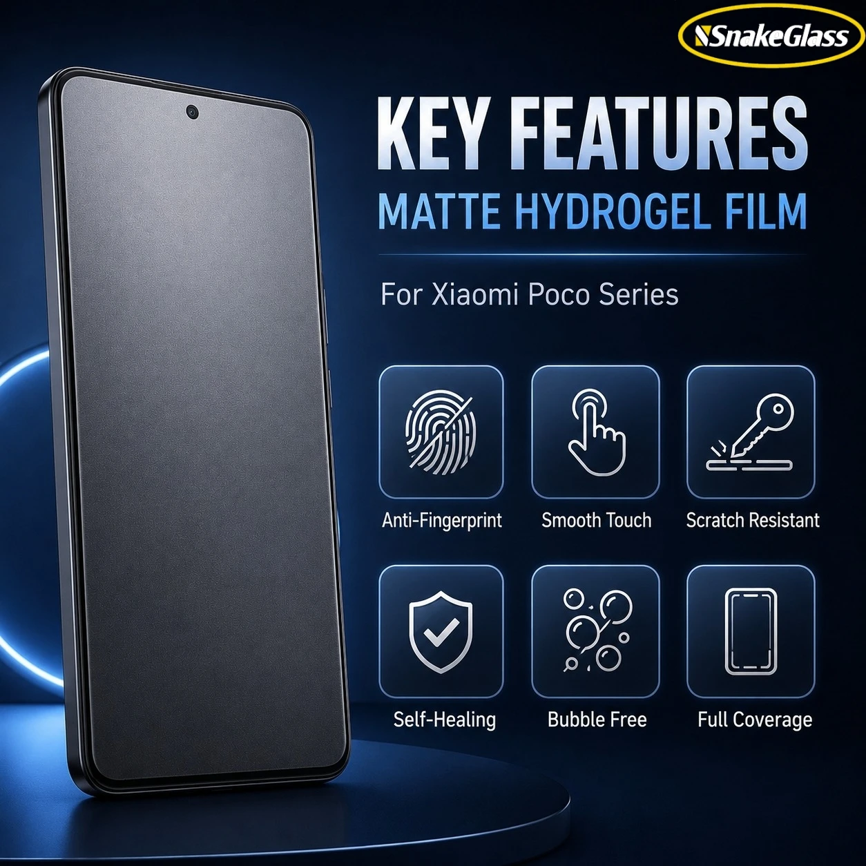 3PCS Matte Hydrogel Film for Xiaomi Poco F8 Ultra F7 Pro F6 F5 X8 Pro Max X6 X7 Pro M8 M7 M6 M5S Smooth Anti-fingerprint Film view 3
