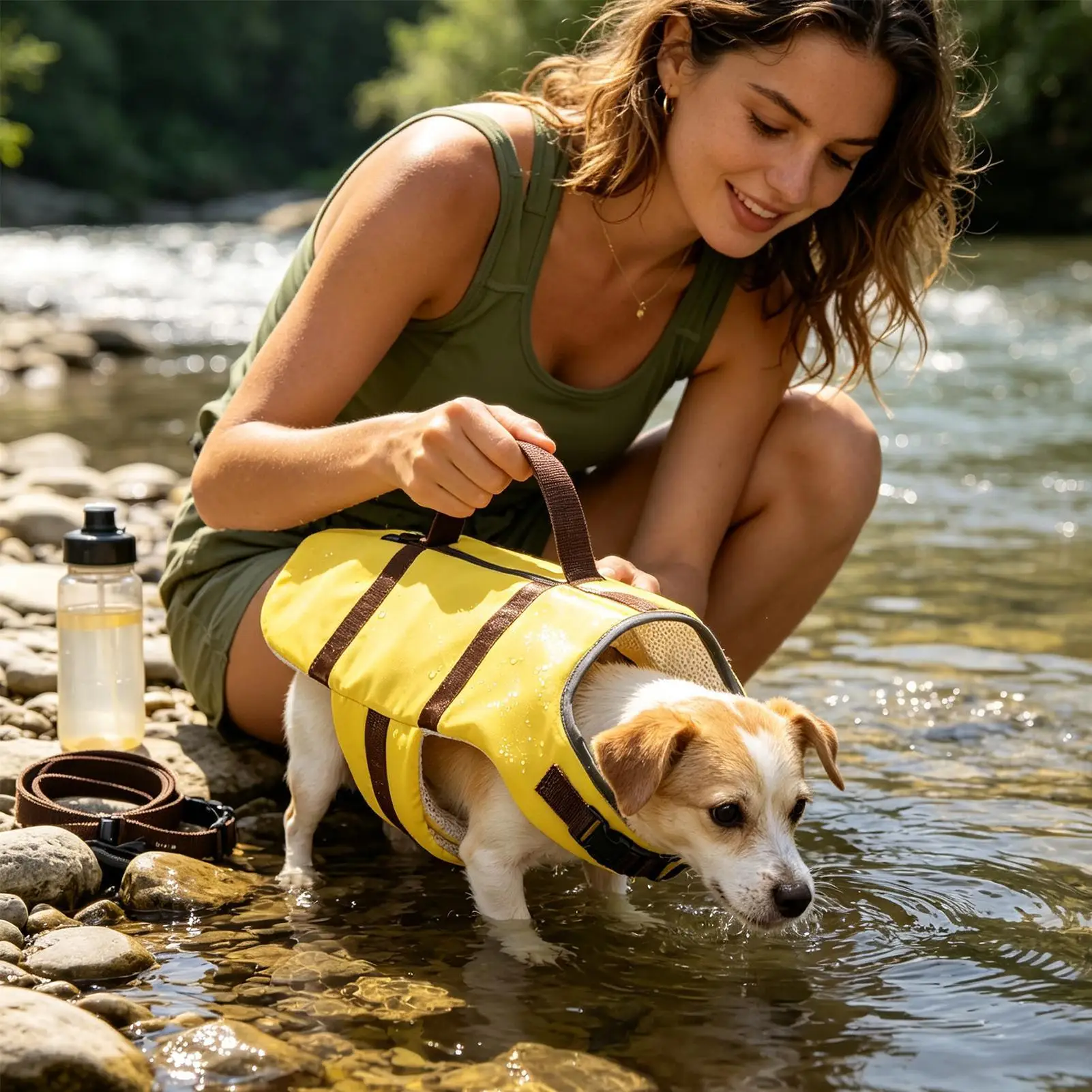 Dog Swim Vest Adjustable Buckle Reflective Breathable Safety Jacket Swimming Vest Dog Accessories For Puppy Cat Pet Outdoor Sea