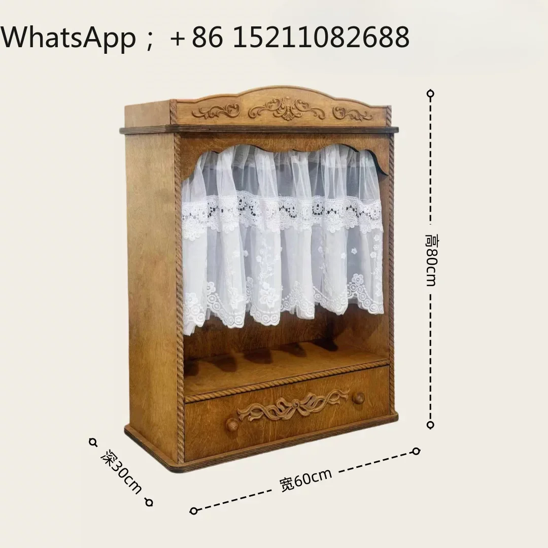 LLY retro carved pet wardrobe cat dog clothes storage cabinet light luxury hanger wardrobe