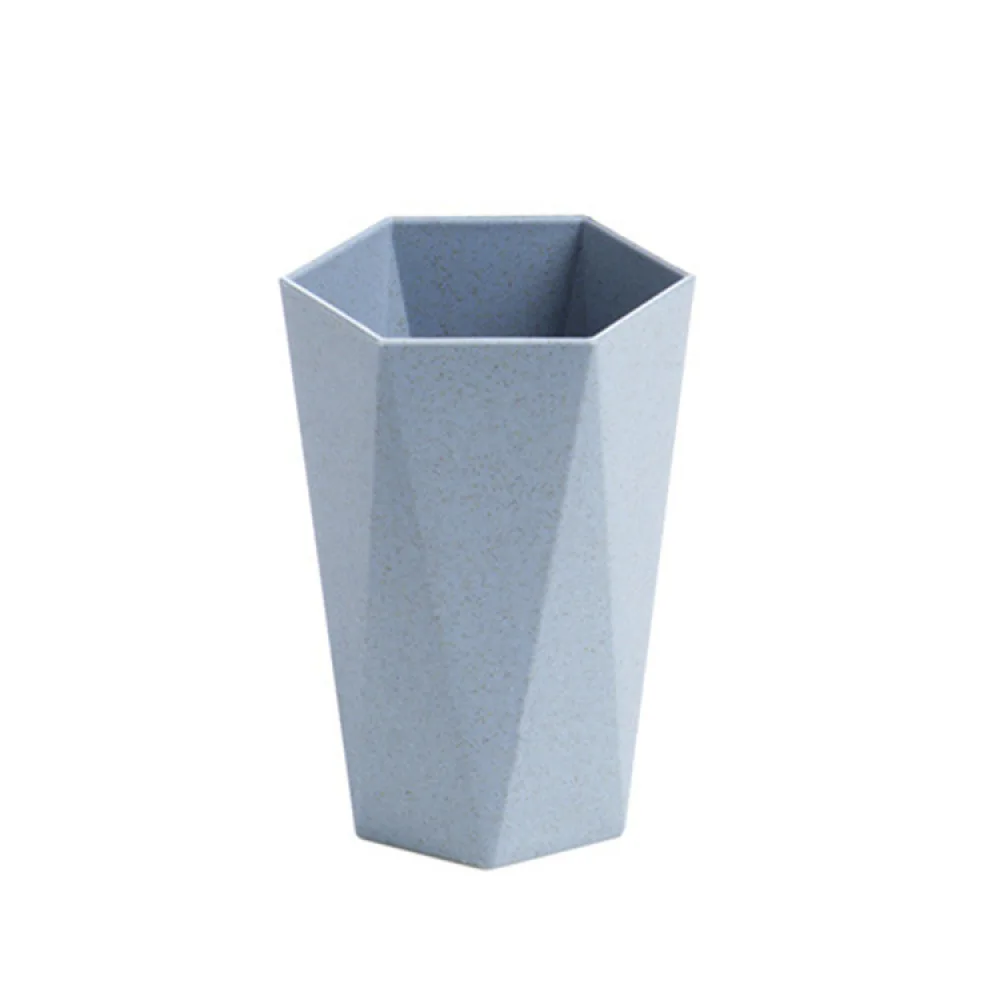 Nordic Style Mouthwash Cup Wheat Straw Toothbrush Holder Geometric Rhombus Gargle Mug Travel Bathroom Accessories For Home