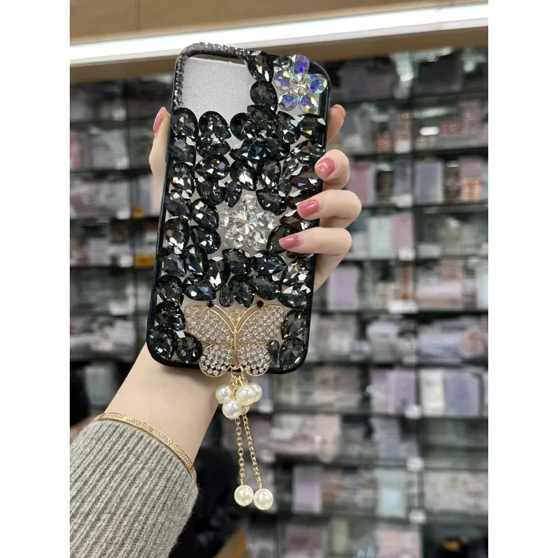 Cristais de luxo Sparkle 3D Diamonds Mobile Phone Case, capa artesanal para Samsung S24 S20 Plus S21 FE S22 23Ultra Note20 10