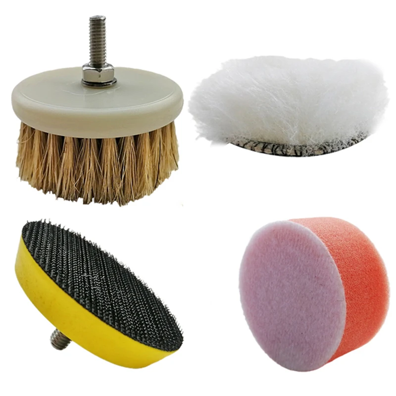 DOOGALKAI KAI624 K625 K626 Electric Shoe Polisher Accessories 4pcs Brush Head Bristle Sponge Wool Brush Head