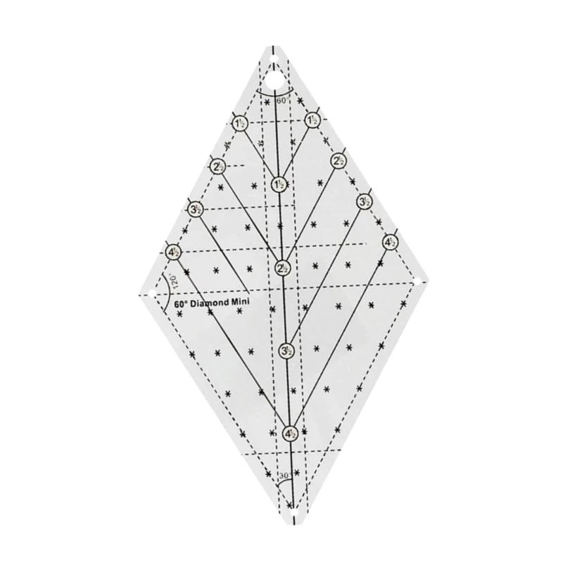 Acrylic Patchwork Ruler 60 Degree Quilting Template Ruler Quilting Ruler