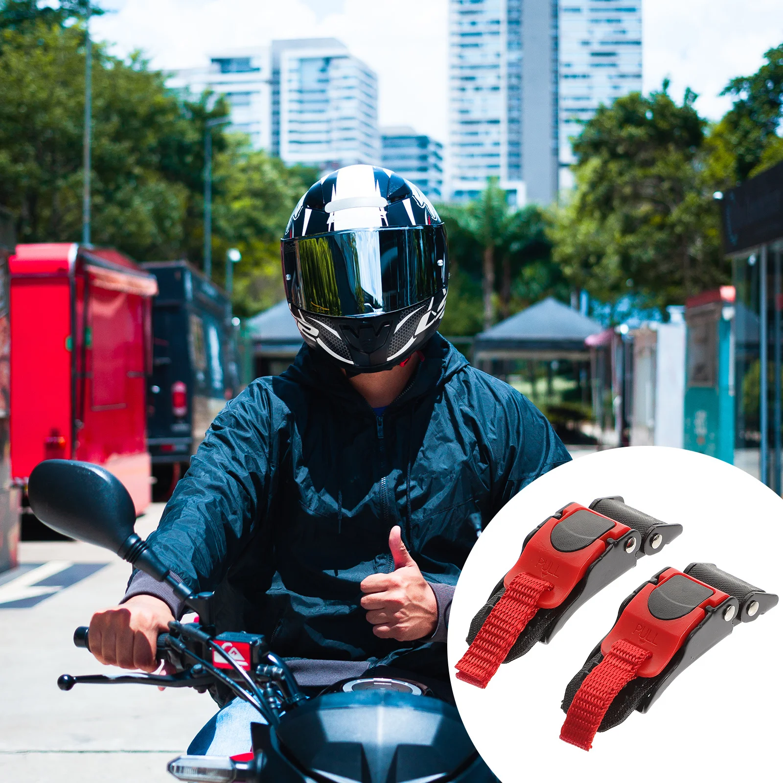 

2pcs Chin Strap Buckle For Motorcycle Quick Release Replacement Durable Abs Iron Lightweight Secure Fit Bike Ski