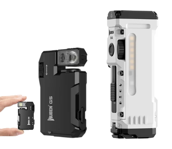 Paquete de Linternas EDC WUBEN X4 y G5 – Base Magnética, Luces RGB, Recargables – El Combo Definitivo para el Uso Diario