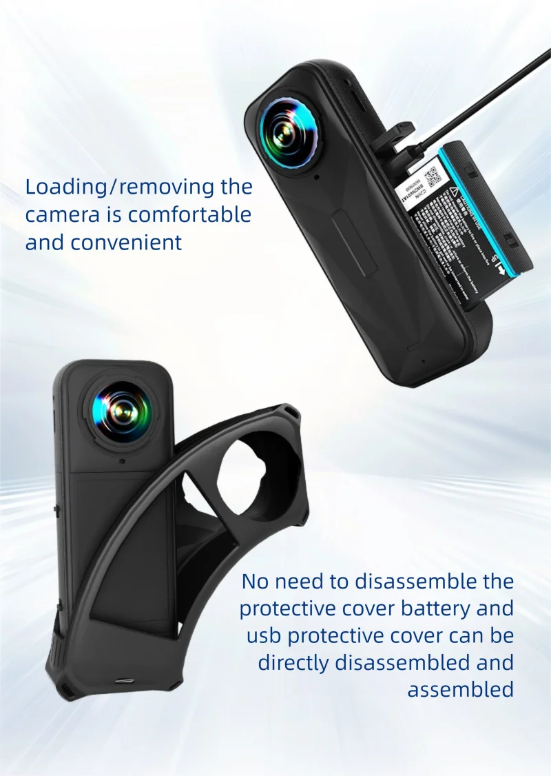 Silikon-Schutzhülle für Insta360 X5 Zubehör Präzise Lochschlüsse Schutzhülle Insta360 Motorradzubehör