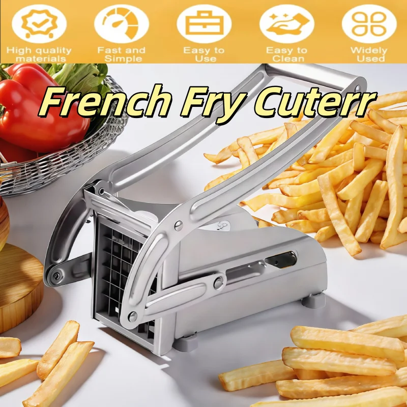 Schneidemaschine für Kartoffeln, multifunktional, Edelstahl, manuell, schnelles Schneiden von Gemüse und Obst, Chip, manueller Lebensmittelschneider, Würfelschneider