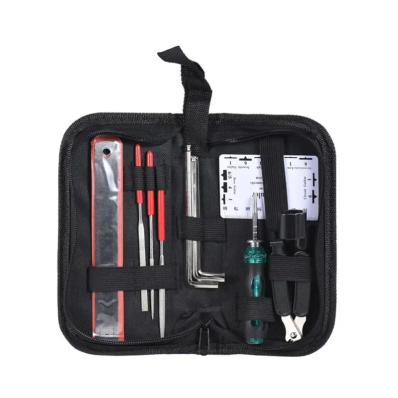 Guitar Repairing Tool Maintenance Cleaning Tool Kit String Organizer Action Ruler Gauge Measuring Tool for Guitar Ukulele