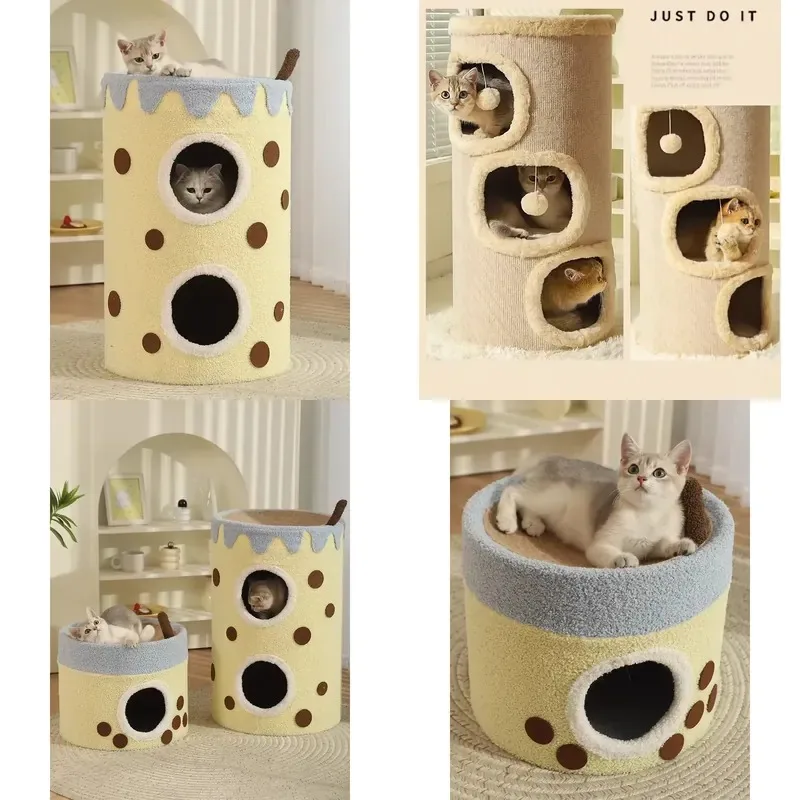 Large Cat Scratching Board Tower Multi Layer Sisal Structure for Pet Stores Wholesale