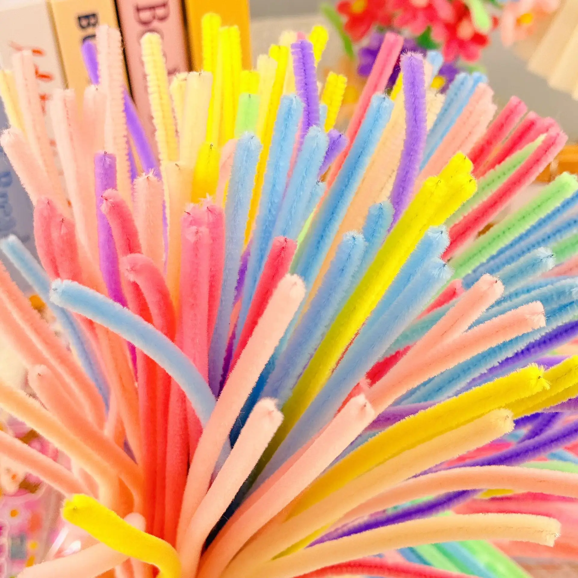 Pipe Cleaners for Flowers Crafts Chenille Stem DIY Creative Gift Toys Chenille Wire Sticks Kids Handmade Material Plush Strips view 4