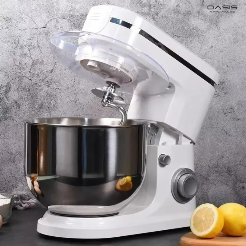 8 Liters Flour-Mixing Machine: Commercial Full-Automatic Dough Mixer and Flour Blender. Household Cream Beater Integrated.