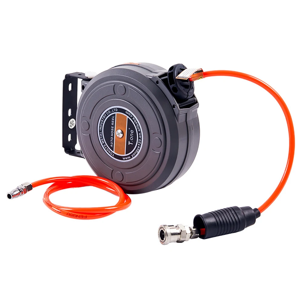 Garden Irrigation Water Tube Holder Wall Mount High Pressure Waterpipes 8mm Automatic Retractable Garden Hose Reel Car Wash