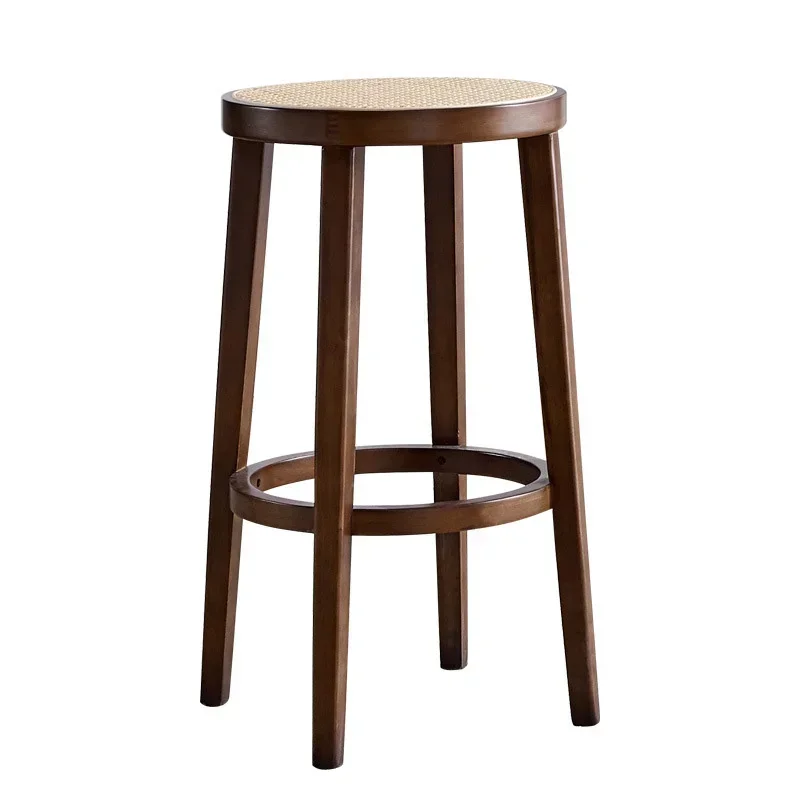 Catering Tools Kitchen Nordic Modern:Dining Chairs High Quality Oak Rattan Woven Stool Bar Furniture Stable And Durable Chair