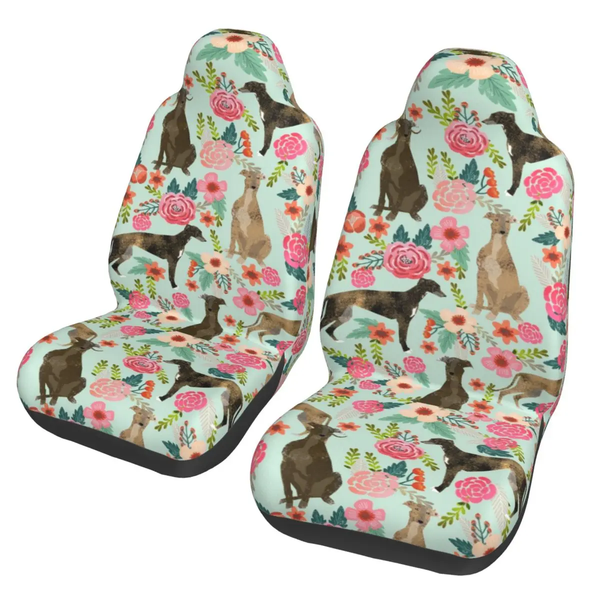 

Универсальный чехол для автомобильного сиденья Greyhound Florals, автомобильный коврик для сиденья для внедорожников, собак пород виппет, ларчер, галго, полиэстеровый защитный коврик для сиденья