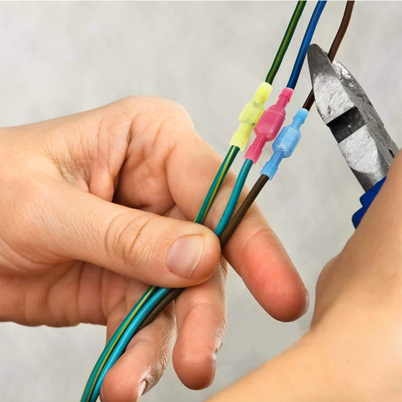REALLY 100pcs Male and Female Nylon Electrical Wiring Connector Insulated Crimp Terminal Spade Red Blue Yellow MDFN FDFN