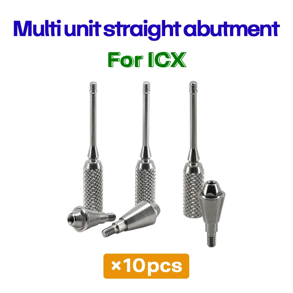 Dental Multi Unit Straight Abutment for ICX Implant Titanium Straight Abutments Prosthetic Restoration Components Kit 10pcs